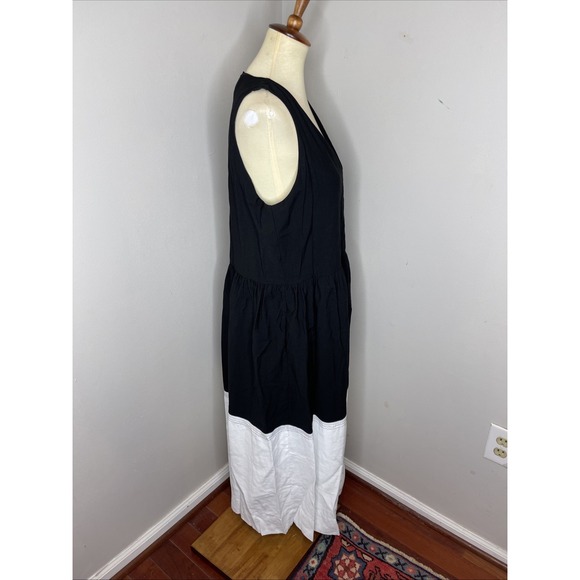 Tuckernuck Pomander Place Black and White Dylan Midi Dress Large‎ L - Picture 5 of 10